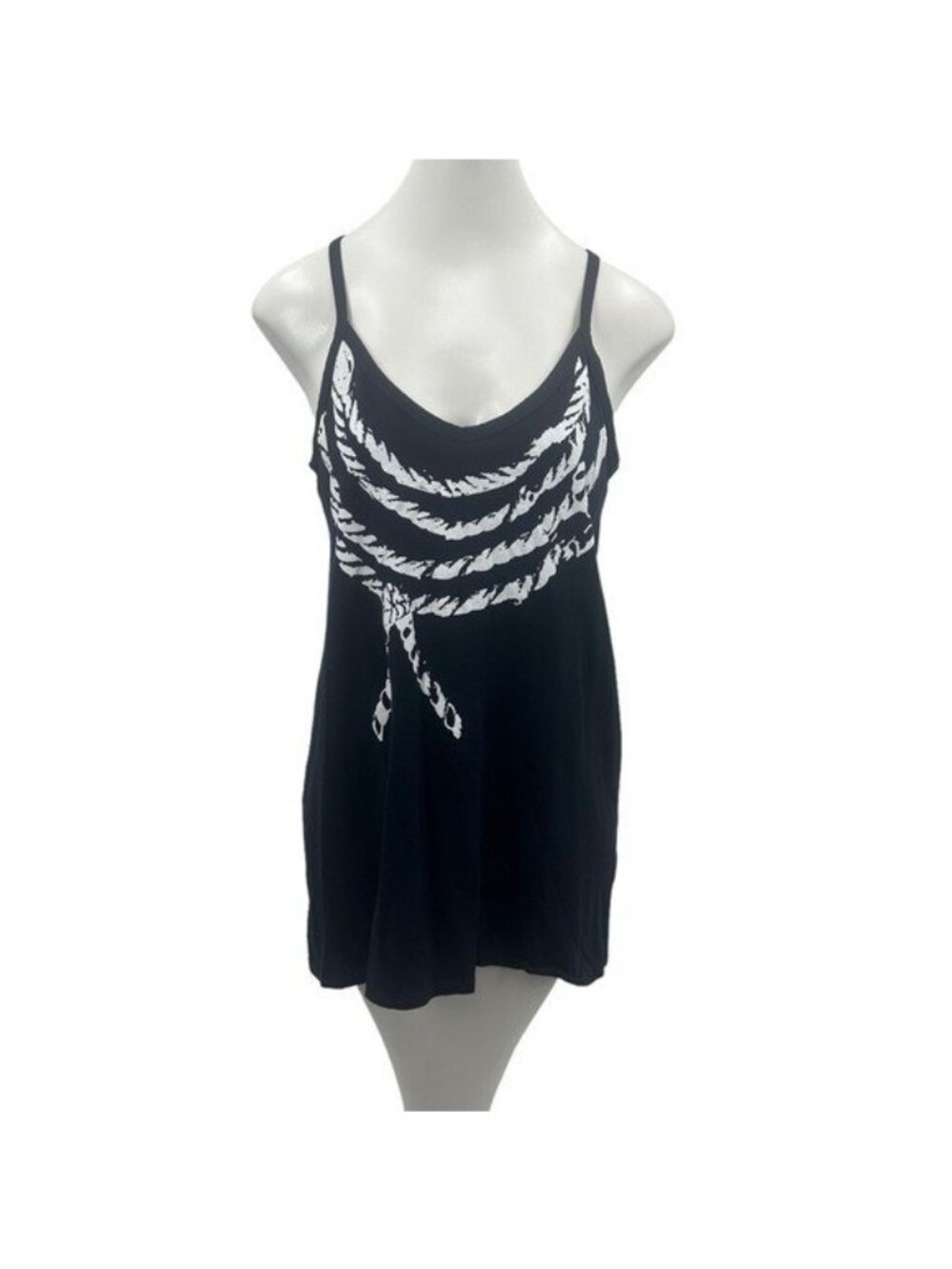 Cabi Women’s M Nautical Rope Tank Top Blue Cinch Back Spaghetti Strap Tunic